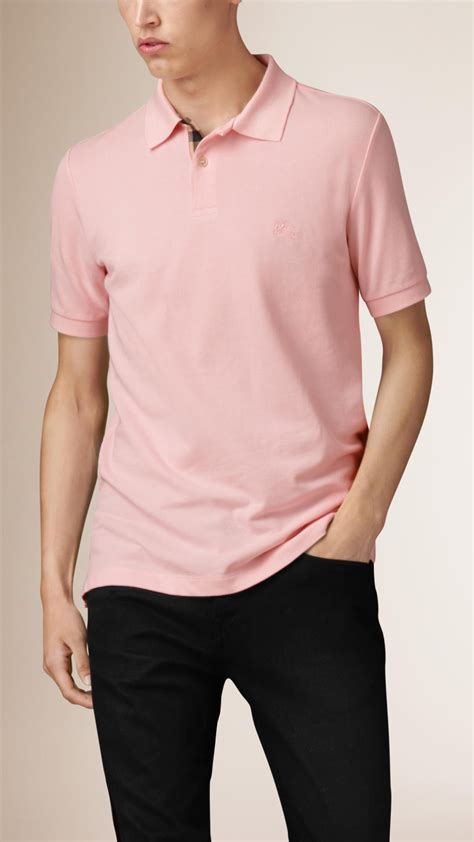 pink burberry polo shirt|authentic Burberry polo shirt.